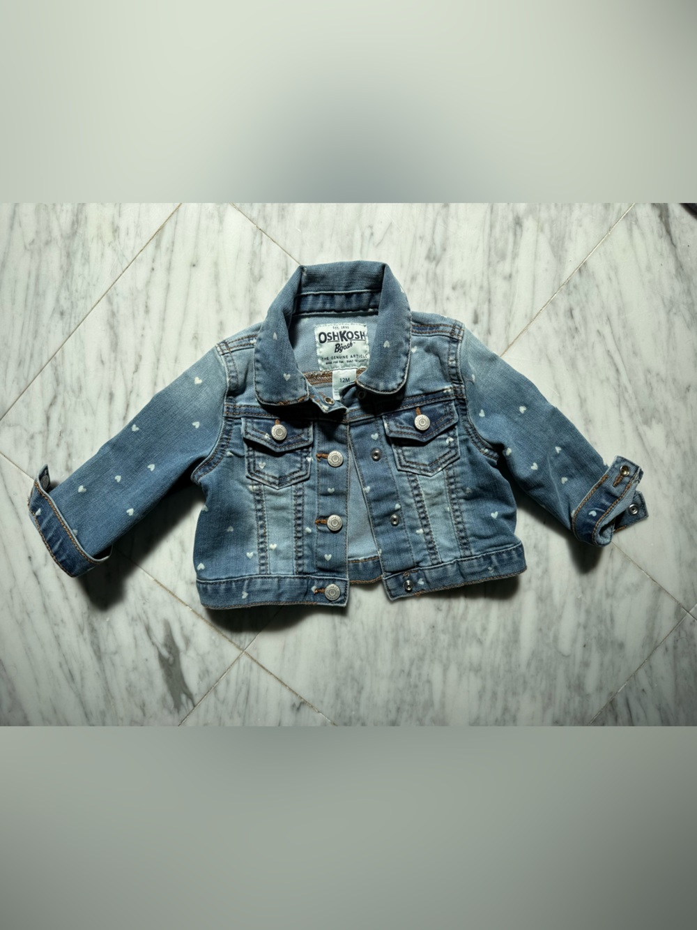 OshKosh B'gosh Light Blue Heart-Print Denim Jacket